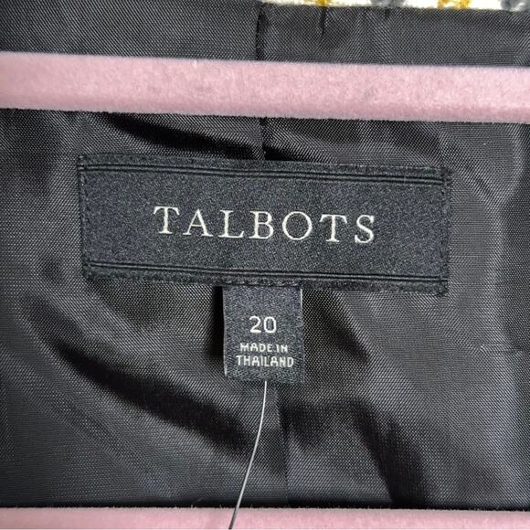 TALBOTS Oversized Wool Plaid Blazer Orange Yellow Navy Blue - Picture 4 of 6